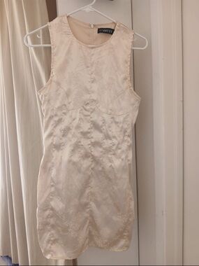 Lioness Ivory Satin Floral Mini Dress